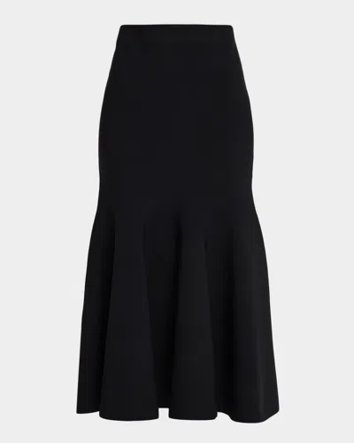 Et Ochs Flynn Knit Fit-&-flare Midi Skirt In Black