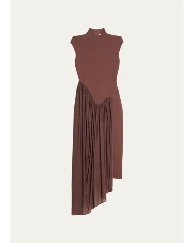 Et Ochs Francis Asymmetric Knit Midi Dress In Fondante