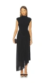 Et Ochs Francis Knit Combo Midi Dress In Black