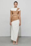Et Ochs Grayson Skirt In Camel/ivory