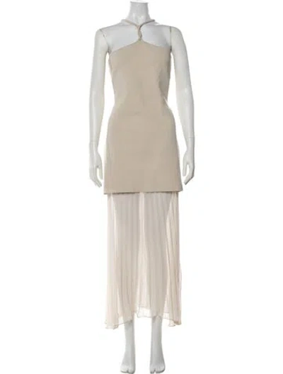 Pre-owned Et Ochs Halterneck Long Dress In Neutrals