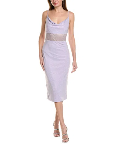 Et Ochs Harmony Crystal Silk-trim Midi Dress In Purple