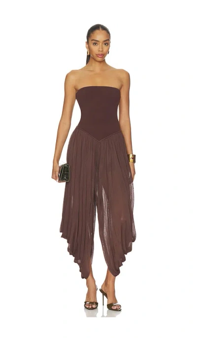 Et Ochs Harris Knit Jumpsuit In Brown