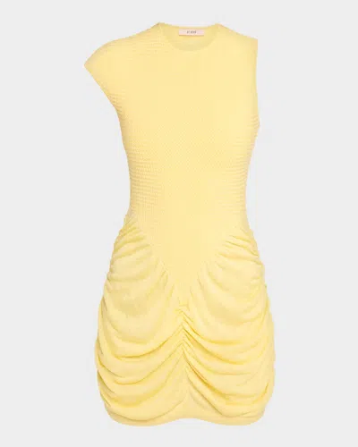 Et Ochs Ingrid Ruched Minidress In Yellow