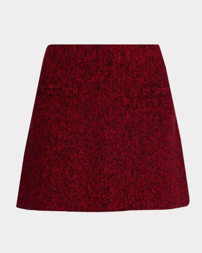 Et Ochs Iris Marled Knit Mini Skirt In Red