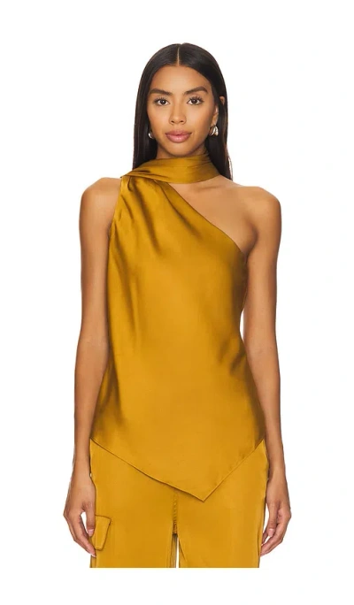 Et Ochs Isadora Tie Neck Top In 铜绿