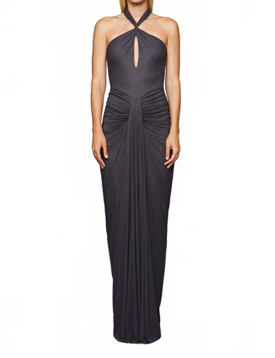 Et Ochs Karina Maxi Halter Gown In Charcoal In Black