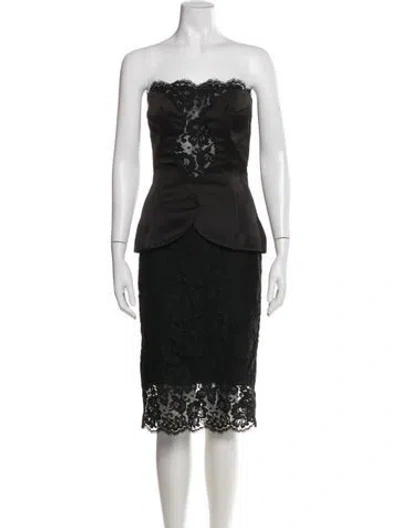 Pre-owned Et Ochs Lace Pattern Knee-length Dress In Black