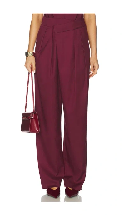 Et Ochs Leon Asymmetric Pant In Burgundy