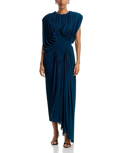 Et Ochs Mercedes Draped Knit Maxi Dress In Blue