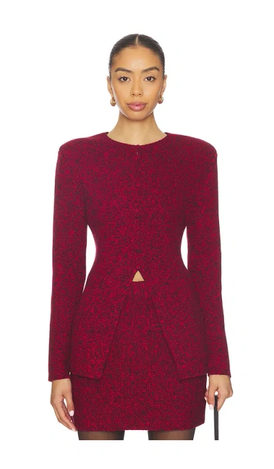 Et Ochs Mischa Knit Cardigan In Lipstick Red & Black