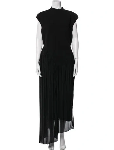 Pre-owned Et Ochs Mock Neck Long Dress In Black