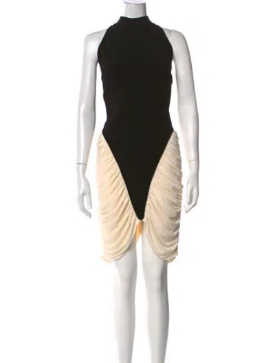 Pre-owned Et Ochs Mock Neck Mini Dress In Black