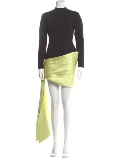Pre-owned Et Ochs Mock Neck Mini Dress In Green