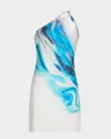 Et Ochs Nova Sleeveless One-shoulder Mini Dress In Blue