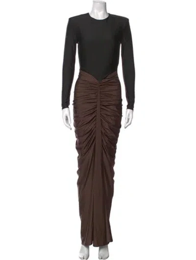 Pre-owned Et Ochs Nylon Long Dress In Brown