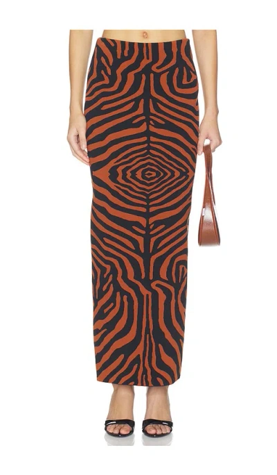 Et Ochs Oaklynn Knit Midi Skirt In Animal Print
