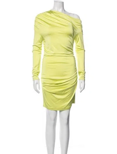 Pre-owned Et Ochs Off-the-shoulder Mini Dress In Yellow