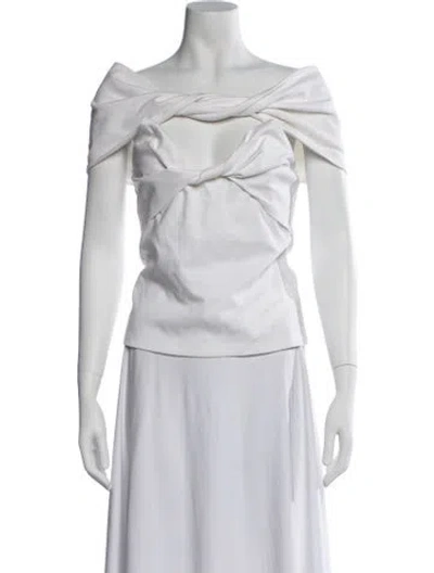 Pre-owned Et Ochs Off-the-shoulder Sleeveless Top W/ Tags In White