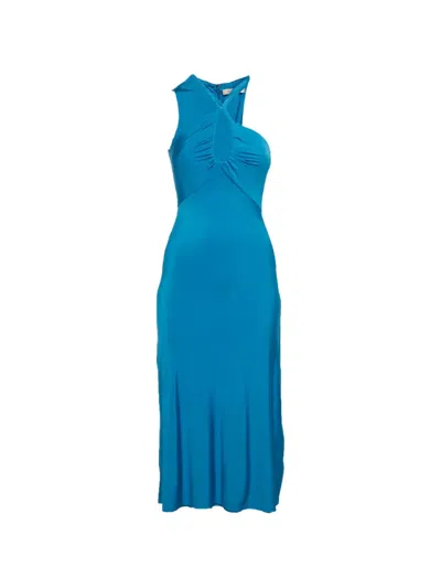 Pre-owned Et Ochs One-shoulder Cut-out Midi Dress In Blue