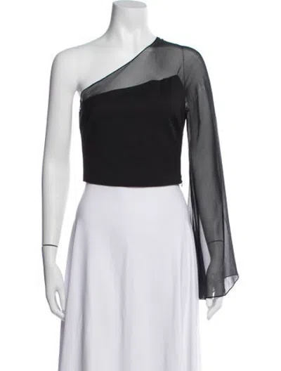 Pre-owned Et Ochs One-shoulder Long Sleeve Top In Black
