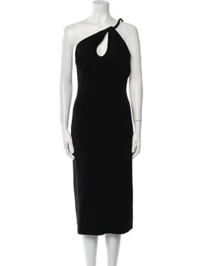 Pre-owned Et Ochs One-shoulder Midi Length Dress In Black