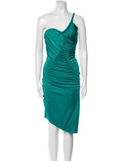 Pre-owned Et Ochs One-shoulder Midi Length Dress In Green