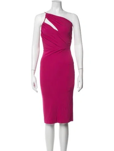 Pre-owned Et Ochs One-shoulder Midi Length Dress In Pink