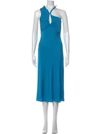 Pre-owned Et Ochs One-shoulder Midi Length Dress W/ Tags In Blue