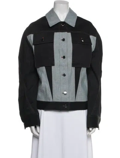 Pre-owned Et Ochs Printed Denim Jacket In Blue