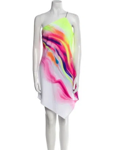 Pre-owned Et Ochs Printed Knee-length Dress In White
