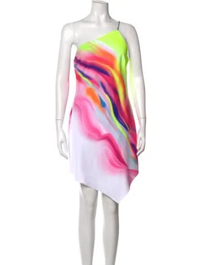 Pre-owned Et Ochs Printed Mini Dress In White