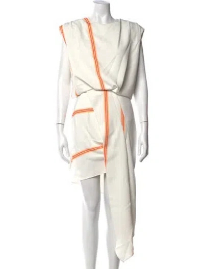 Pre-owned Et Ochs Printed Mini Dress In White