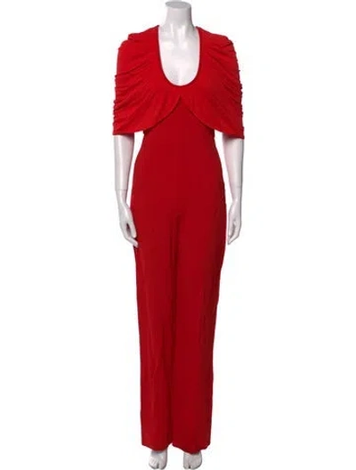 Pre-owned Et Ochs Scoop Neck Jumpsuit In Red