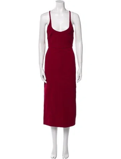 Pre-owned Et Ochs Scoop Neck Long Dress In Red