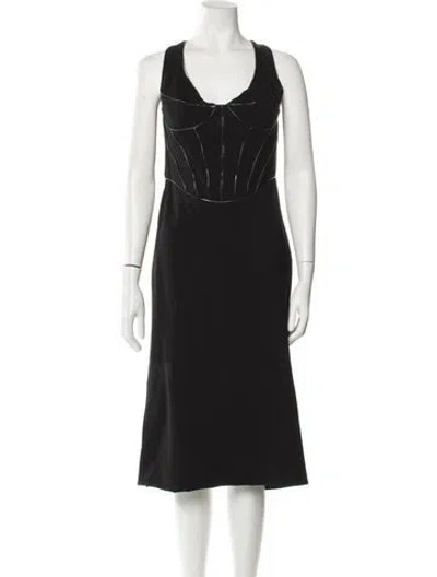 Pre-owned Et Ochs Scoop Neck Midi Length Dress W/ Tags In Black