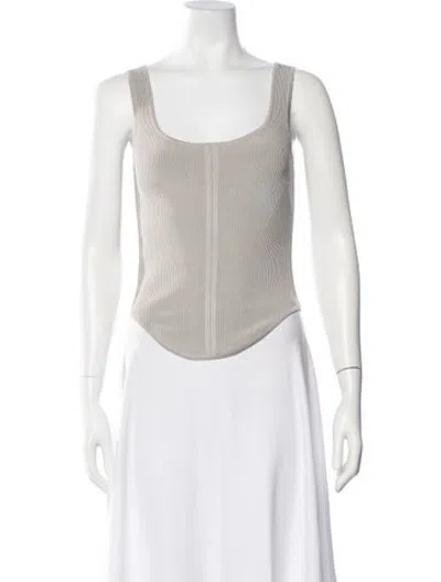Pre-owned Et Ochs Scoop Neck Sleeveless Top In Grey