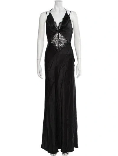 Pre-owned Et Ochs Silk Long Dress In Black