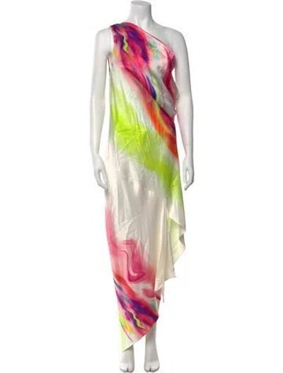 Pre-owned Et Ochs Silk Long Dress In Pink