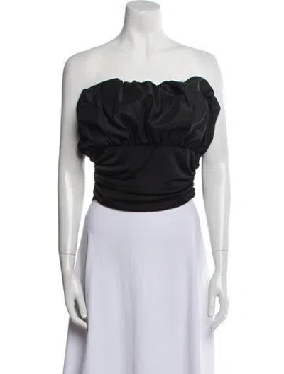Pre-owned Et Ochs Silk Strapless Crop Top W/ Tags In Black