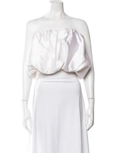 Pre-owned Et Ochs Silk Strapless Top In White