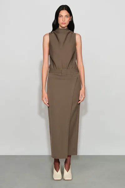 Et Ochs Simon Suiting Skirt In Brown