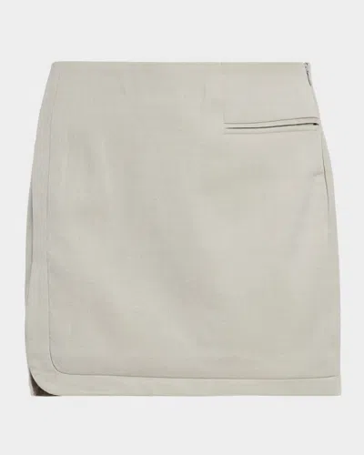 Et Ochs Smith Straight Suiting Mini Skirt In Gray