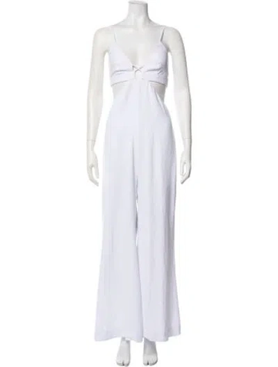 Pre-owned Et Ochs Square Neckline Jumpsuit In White