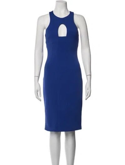 Pre-owned Et Ochs Square Neckline Knee-length Dress In Blue