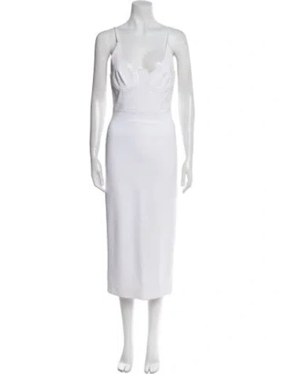 Pre-owned Et Ochs Square Neckline Long Dress In White