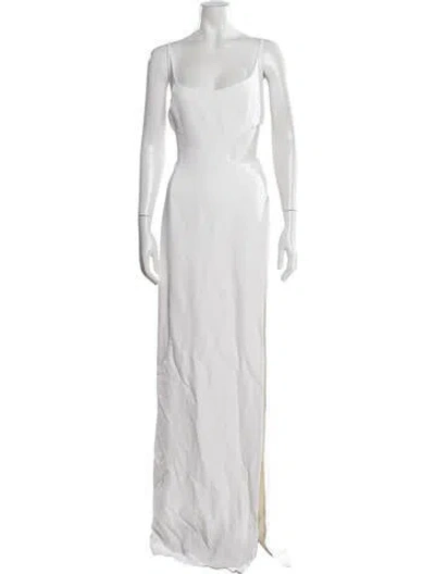Pre-owned Et Ochs Square Neckline Long Dress In White