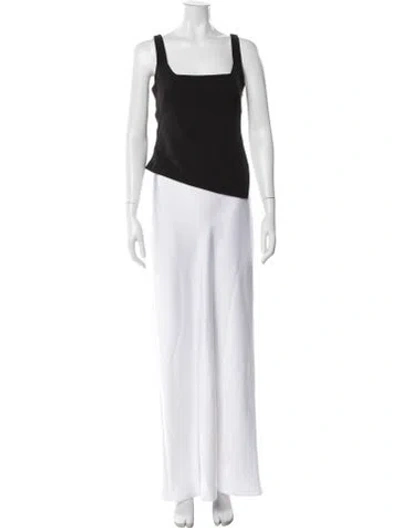Pre-owned Et Ochs Square Neckline Midi Length Dress In Black