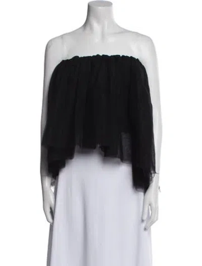 Pre-owned Et Ochs Strapless Crop Top In Black