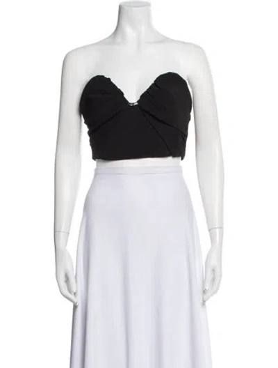 Pre-owned Et Ochs Strapless Crop Top In Black